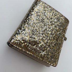 ♠️ KATE SPADE small Lacey Gold Glitter Wallet